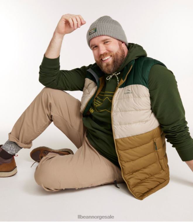 menn dunvest 24VDH639 L.L.Bean yttertøy tretthetsgrønn/dyp balsam