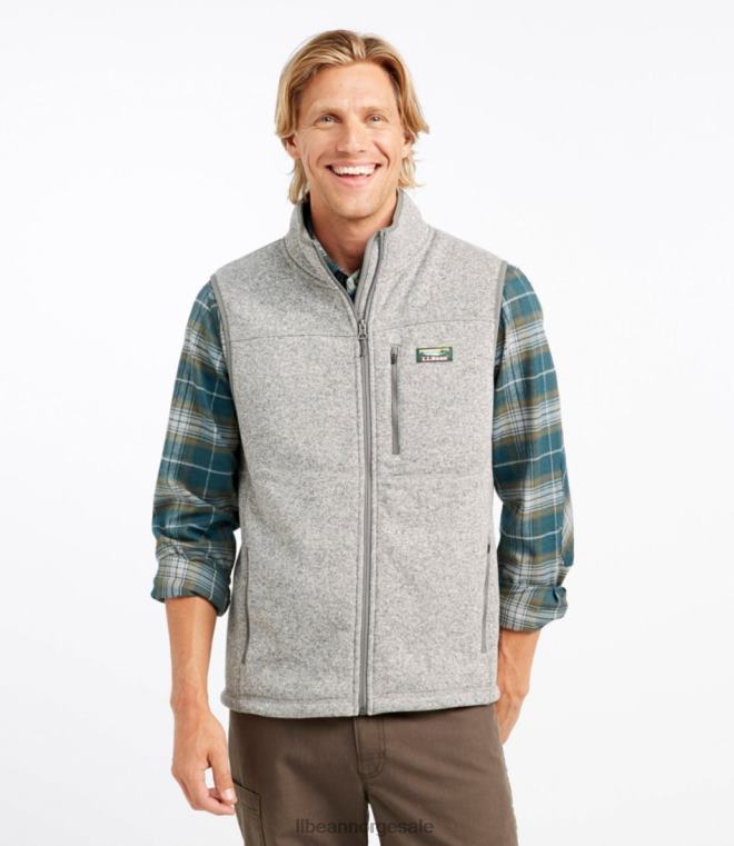 menn genser fleecevest 24VDH395 L.L.Bean yttertøy grå lyng