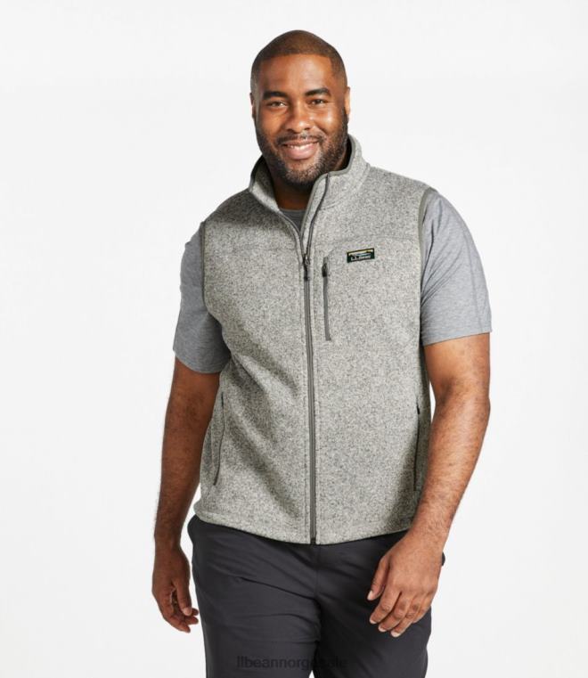 menn genser fleecevest 24VDH5877 L.L.Bean yttertøy lys marine/rød oker