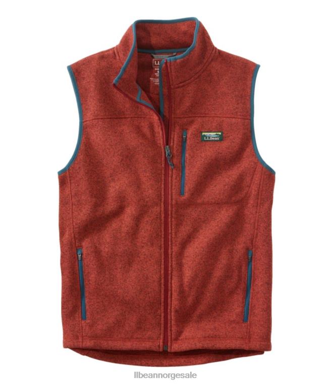 menn genser fleecevest 24VDH6568 L.L.Bean yttertøy lys mahogni