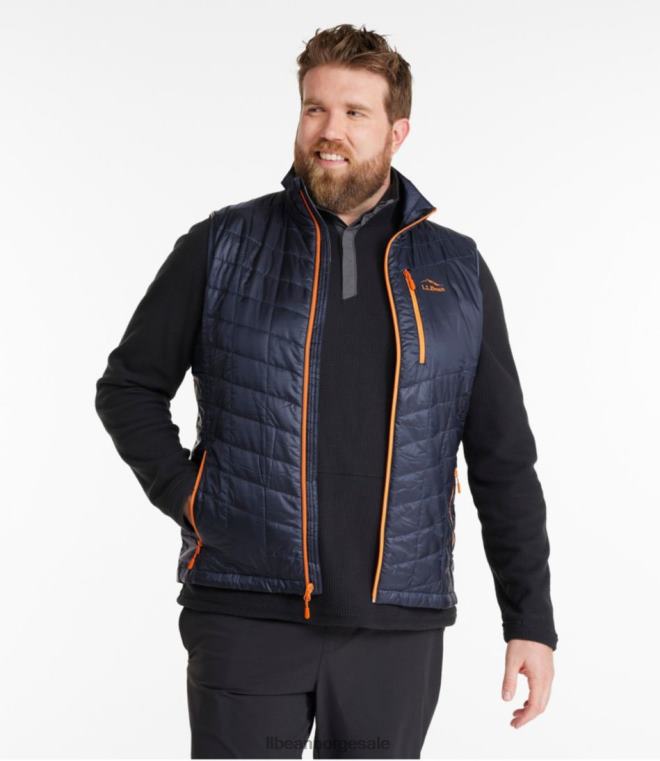 menn primaloft pakkevest 24VDH4910 L.L.Bean yttertøy livlig rødt