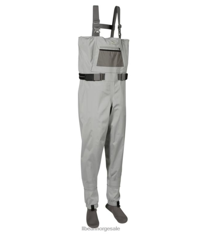 unisex strekkstrømpefot vadebukser 24VDH1580 L.L.Bean x Double L fiske gråstein