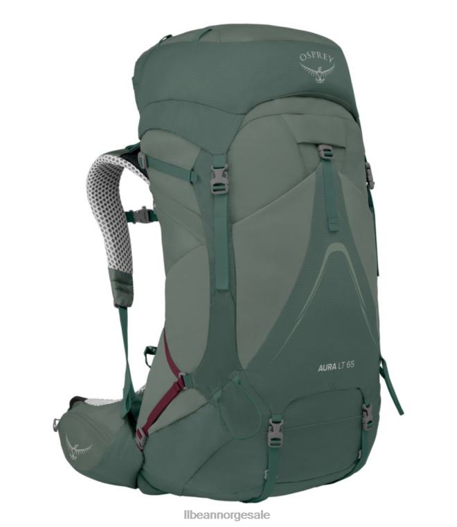 unisex Osprey aura ag lt 65 ryggsekk 24VDH1915 L.L.Bean utendørs utstyr koseret darjeeling/vårgrønn