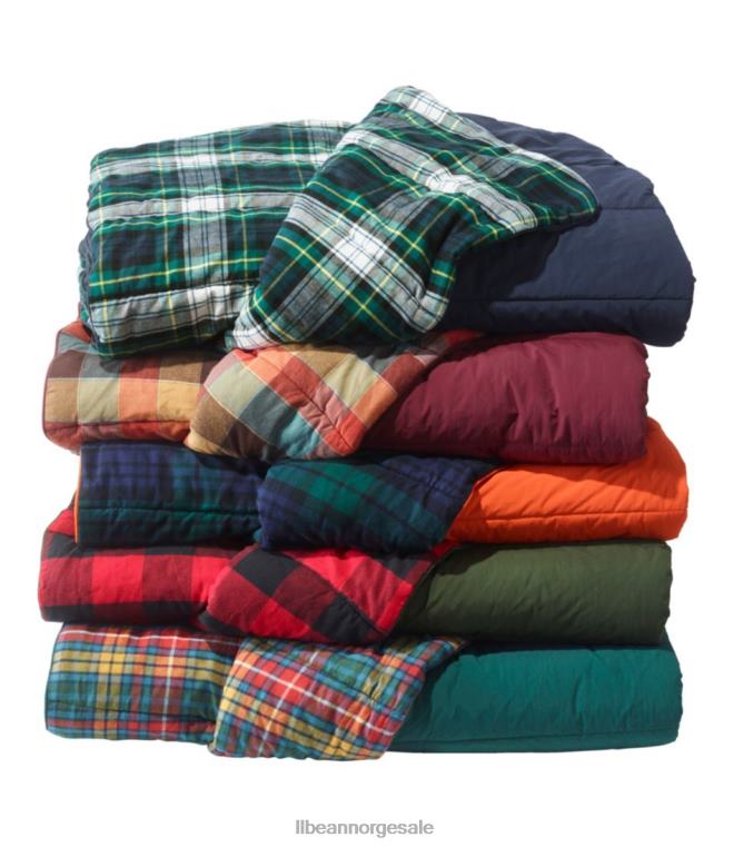 unisex flanell leirteppe 24VDH3855 L.L.Bean utendørs utstyr rød bøffelpledd