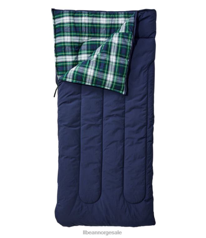 unisex flanell foret leir sovepose 24VDH3894 L.L.Bean utendørs utstyr lys marineblå/kjole gordon