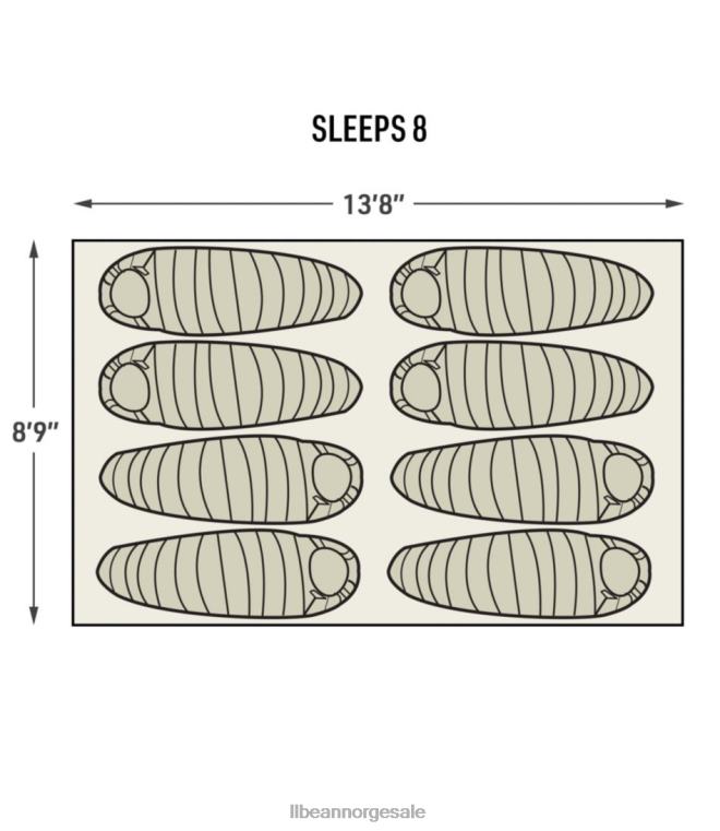unisex acadia 8-manns hyttetelt 24VDH1560 L.L.Bean utendørs utstyr avokado/chartreuse