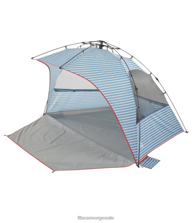 unisex sunbuster sammenleggbart ly-trykk 24VDH1220 L.L.Bean utendørs utstyr blå stripe ved bukten