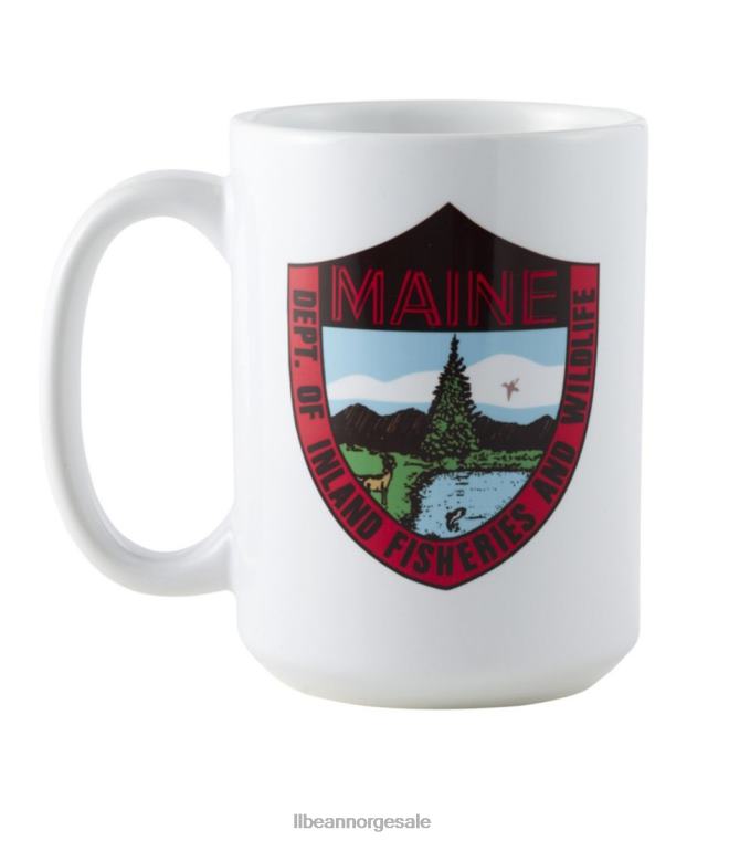 unisex maine innlandsfisker og dyreliv keramisk krus 24VDH1982 L.L.Bean utendørs tilbehør hvit
