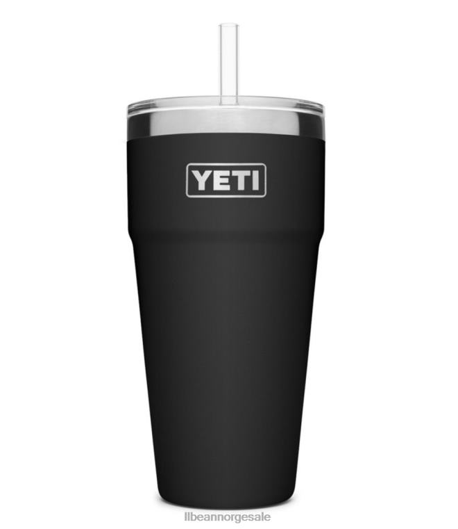 unisex yeti rambler stabelbar kopp med sugerør 24VDH6166 L.L.Bean utendørs tilbehør svart
