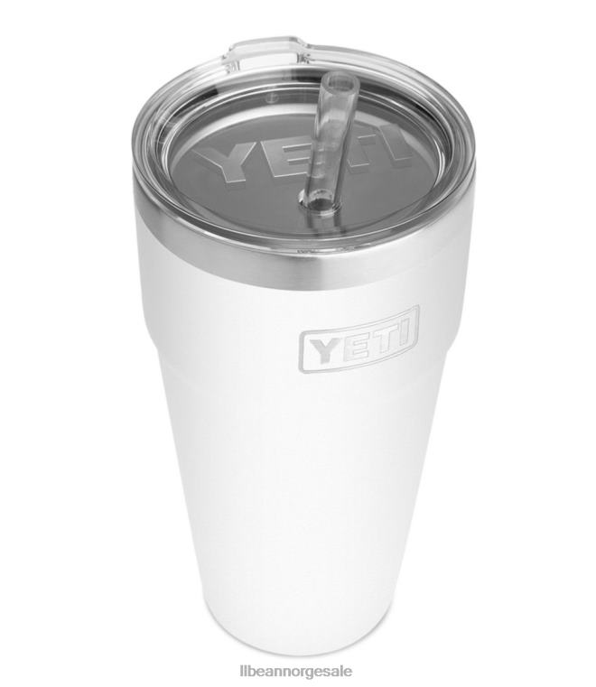 unisex yeti rambler stabelbar kopp med sugerør 24VDH6729 L.L.Bean utendørs tilbehør hvit
