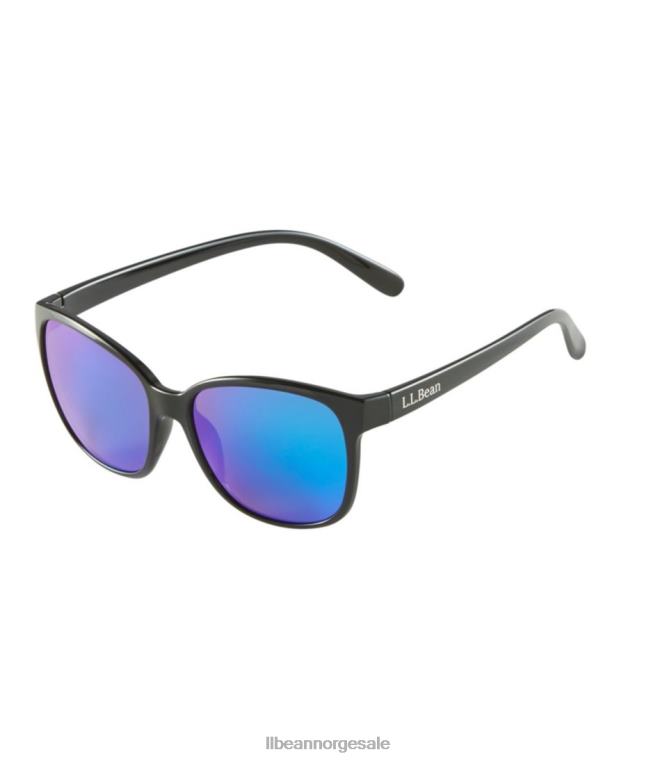 unisex camden med hydroglare polariserte solbriller 24VDH1622 L.L.Bean utendørs tilbehør skinnende sort/røyk med blått speil