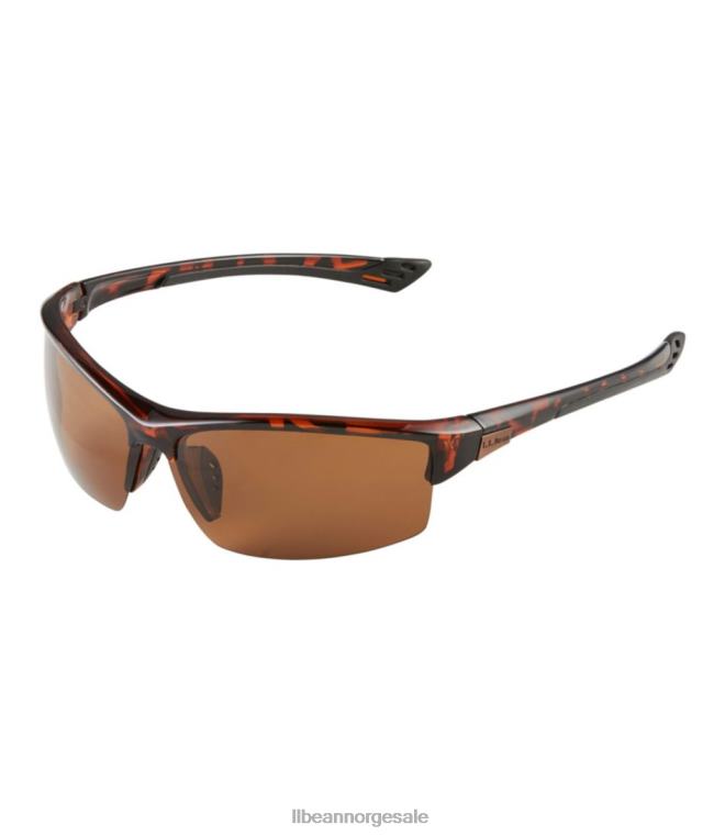 unisex halvtids polariserte solbriller 24VDH4024 L.L.Bean utendørs tilbehør skinnende mørk demi/brun