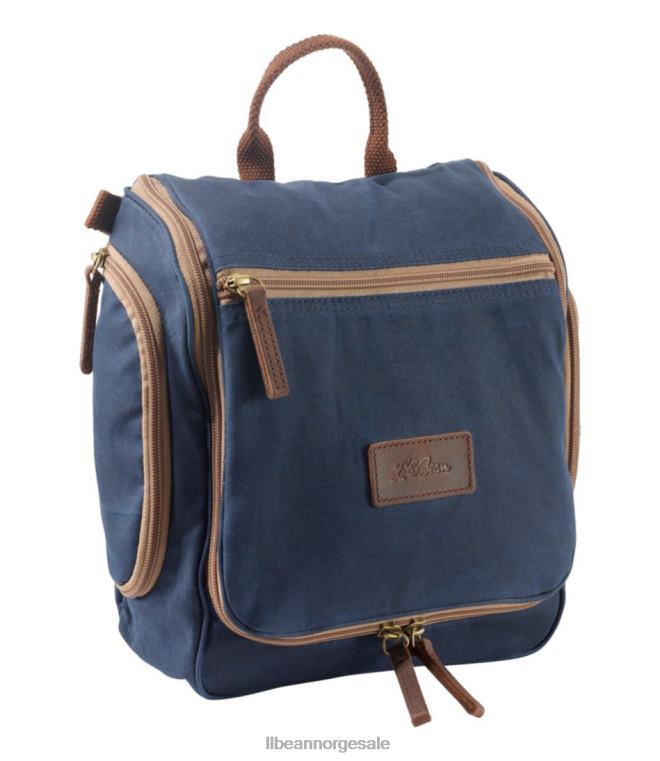 unisex personlig toalettmappe i vokset lerret 24VDH2400 L.L.Bean tilbehør klassisk marine