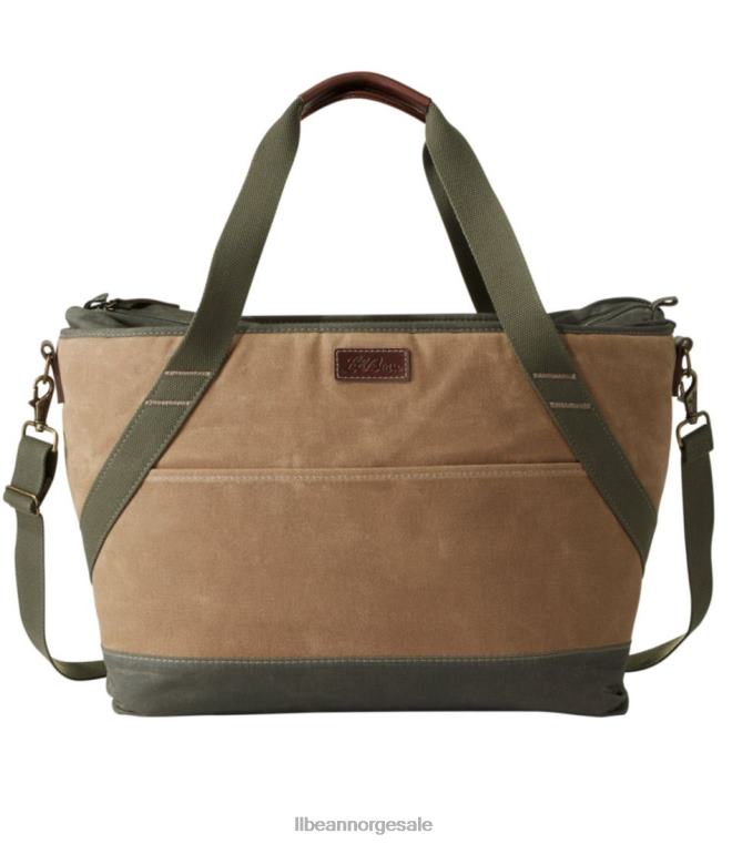 unisex isolert veske i vokset lerret 24VDH1339 L.L.Bean tilbehør kaki