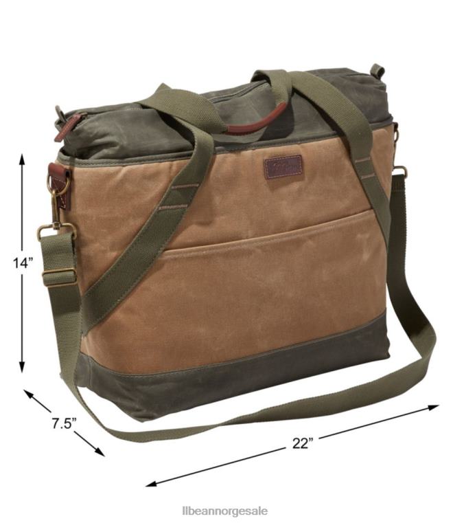 unisex isolert veske i vokset lerret 24VDH1339 L.L.Bean tilbehør kaki