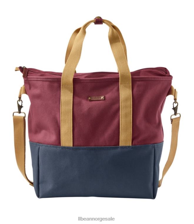 unisex nor'easter tote bag 24VDH4204 L.L.Bean tilbehør klassisk marineblå/burgunder/canyon khaki